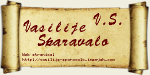 Vasilije Sparavalo vizit kartica